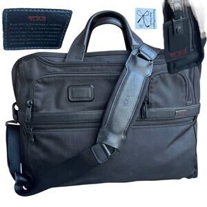 Tumi Alpha Organizer Laptop Briefcase Traveler Bag Removable Strap
